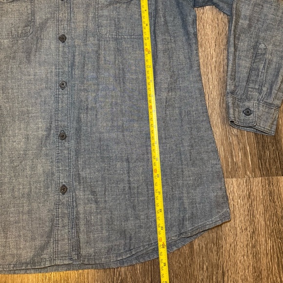 Women's Old Navy Denim Look Button Down Blouse Shirt Long Sleeve Top Size Small - Picture 5 of 9